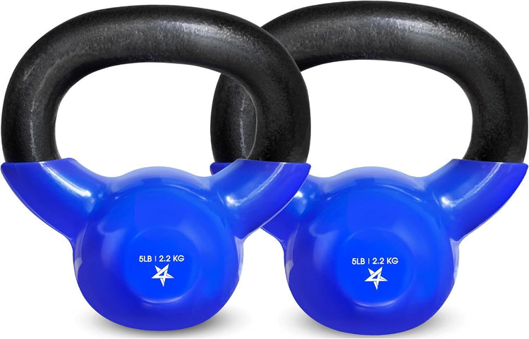 Kettlebell, 5-100 LB Vinyl Coated Cast Iron Strength Training Kettlebells for Home Gym Exercises, Fitness, Full Body Workout Equipment, Push Ups, and Grip Strength Berry Charmz