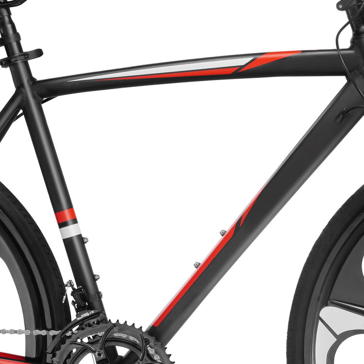 Road Bike, 700C Wheels Racing Bike, SHIMANO 14 Speeds Drivetrain City Commuter Road Bicycle, Urban Adult Sport Bike with Lightweight Aluminum Alloy Frame, Drop Bar, Disc Brake, for Men Women Berry Charmz
