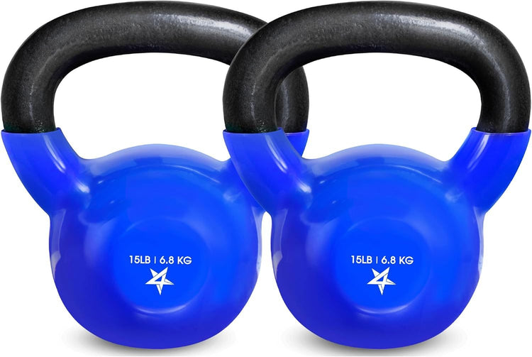 Kettlebell, 5-100 LB Vinyl Coated Cast Iron Strength Training Kettlebells for Home Gym Exercises, Fitness, Full Body Workout Equipment, Push Ups, and Grip Strength Berry Charmz