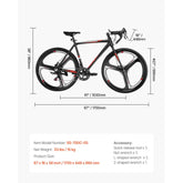 Road Bike, 700C Wheels Racing Bike, SHIMANO 14 Speeds Drivetrain City Commuter Road Bicycle, Urban Adult Sport Bike with Lightweight Aluminum Alloy Frame, Drop Bar, Disc Brake, for Men Women Berry Charmz