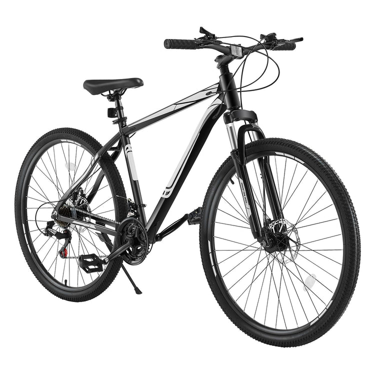 Mountain Bike, 29 inch MTB Bicycle with Front Suspension, 21 Speeds SHIMANO Twist Shifting, Comfort Saddle, Dual Disc Brakes, Aluminum Alloy Frame, Adult Sport Cycling Bicycle Trail Snow Berry Charmz