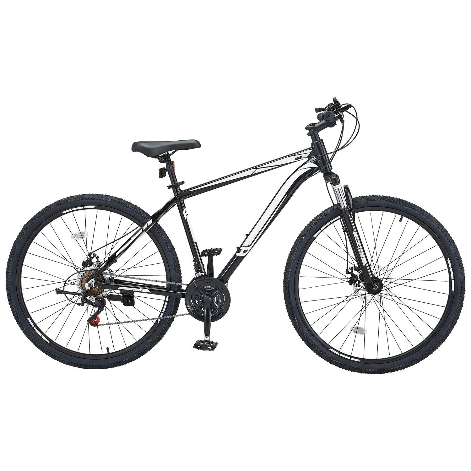 Mountain Bike, 29 inch MTB Bicycle with Front Suspension, 21 Speeds SHIMANO Twist Shifting, Comfort Saddle, Dual Disc Brakes, Aluminum Alloy Frame, Adult Sport Cycling Bicycle Trail Snow Berry Charmz