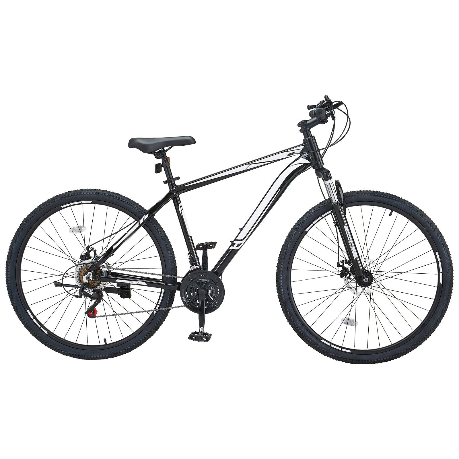 Mountain Bike, 29 inch MTB Bicycle with Front Suspension, 21 Speeds SHIMANO Twist Shifting, Comfort Saddle, Dual Disc Brakes, Aluminum Alloy Frame, Adult Sport Cycling Bicycle Trail Snow Berry Charmz
