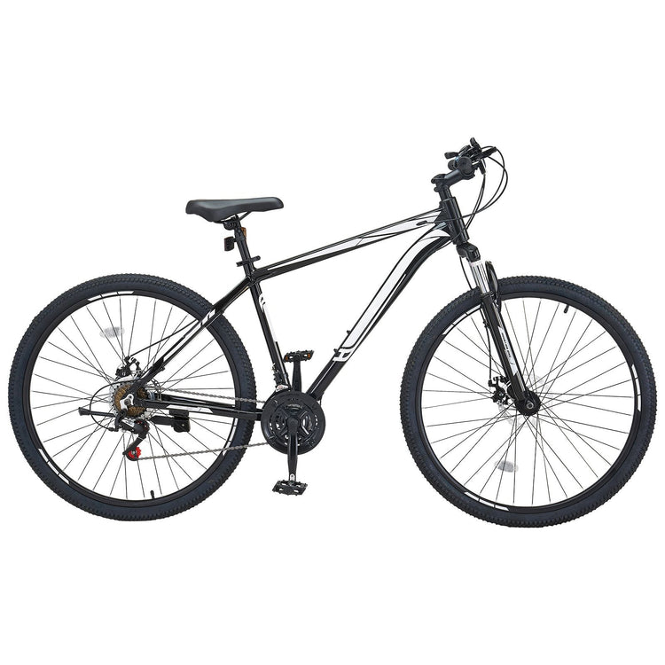 Mountain Bike, 29 inch MTB Bicycle with Front Suspension, 21 Speeds SHIMANO Twist Shifting, Comfort Saddle, Dual Disc Brakes, Aluminum Alloy Frame, Adult Sport Cycling Bicycle Trail Snow Berry Charmz