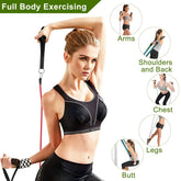 11Pcs Resistance Bands Set Fitness Workout Tubes Exercise Tube Bands Up to 100lbs Berry Charmz