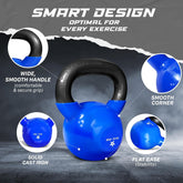 Kettlebell, 5-100 LB Vinyl Coated Cast Iron Strength Training Kettlebells for Home Gym Exercises, Fitness, Full Body Workout Equipment, Push Ups, and Grip Strength Berry Charmz