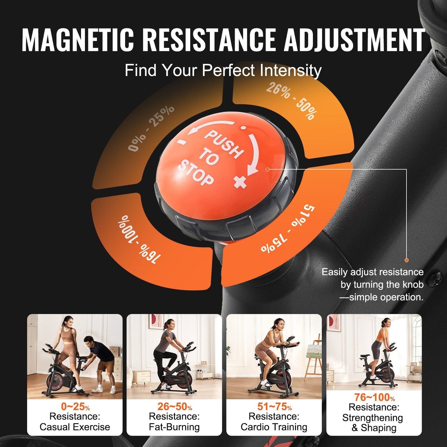 Exercise Bike, Adjustable Magnetic Resistance Stationary Bike, Indoor Cycling Bike for Home Cardio, Workout Bike with Silent Belt Drive, Comfortable Seat Cushion, LCD Monitor, and Heavy Flywheel Berry Charmz