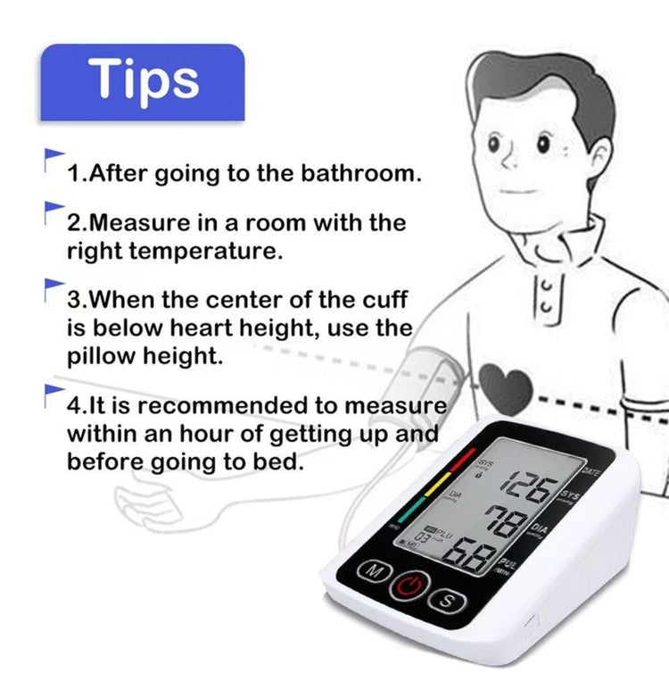 Arm High Blood Pressure Monitor Digital BP Cuff LCD Pulse Meter Voice Machine US Berry Charmz