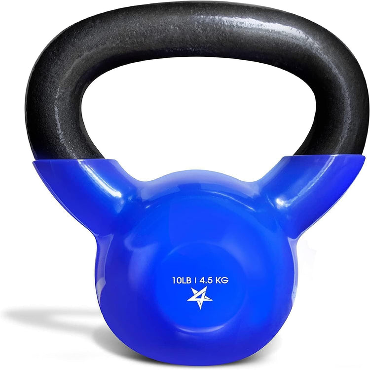 Kettlebell, 5-100 LB Vinyl Coated Cast Iron Strength Training Kettlebells for Home Gym Exercises, Fitness, Full Body Workout Equipment, Push Ups, and Grip Strength Berry Charmz