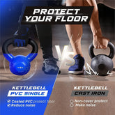 Kettlebell, 5-100 LB Vinyl Coated Cast Iron Strength Training Kettlebells for Home Gym Exercises, Fitness, Full Body Workout Equipment, Push Ups, and Grip Strength Berry Charmz