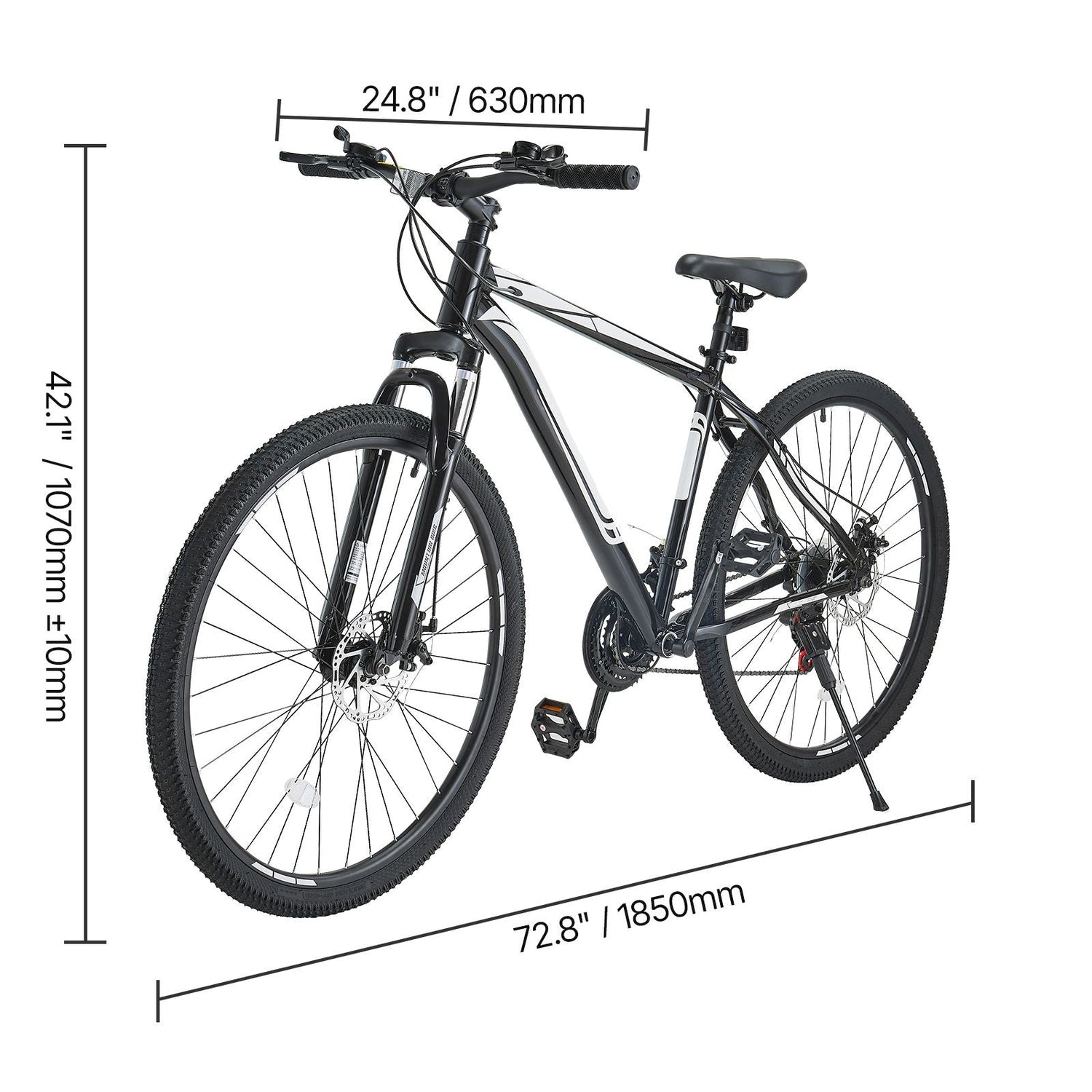 Mountain Bike, 29 inch MTB Bicycle with Front Suspension, 21 Speeds SHIMANO Twist Shifting, Comfort Saddle, Dual Disc Brakes, Aluminum Alloy Frame, Adult Sport Cycling Bicycle Trail Snow Berry Charmz