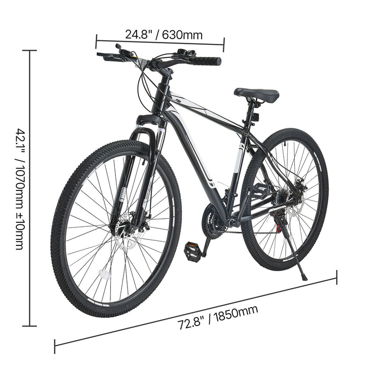 Mountain Bike, 29 inch MTB Bicycle with Front Suspension, 21 Speeds SHIMANO Twist Shifting, Comfort Saddle, Dual Disc Brakes, Aluminum Alloy Frame, Adult Sport Cycling Bicycle Trail Snow Berry Charmz