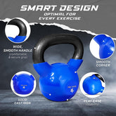 Kettlebell, 5-100 LB Vinyl Coated Cast Iron Strength Training Kettlebells for Home Gym Exercises, Fitness, Full Body Workout Equipment, Push Ups, and Grip Strength Berry Charmz