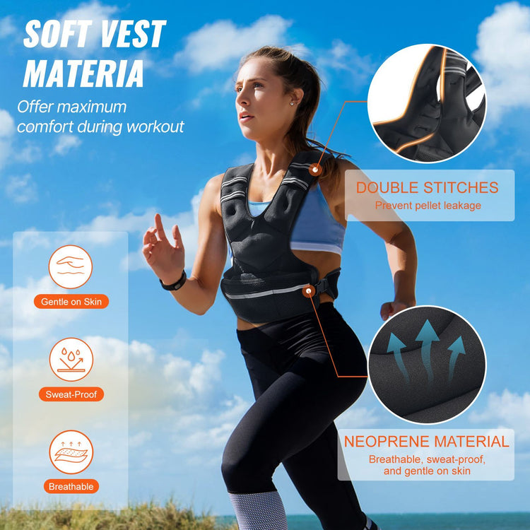 Adjustable Weighted Vest, 20-32lb Weight Vest with 6 Ironsand Weights and Reflective Stripe, Body Weight Vest Exercise Set for Men Women, Workout Equipment for Strength Training Running Jogging Berry Charmz