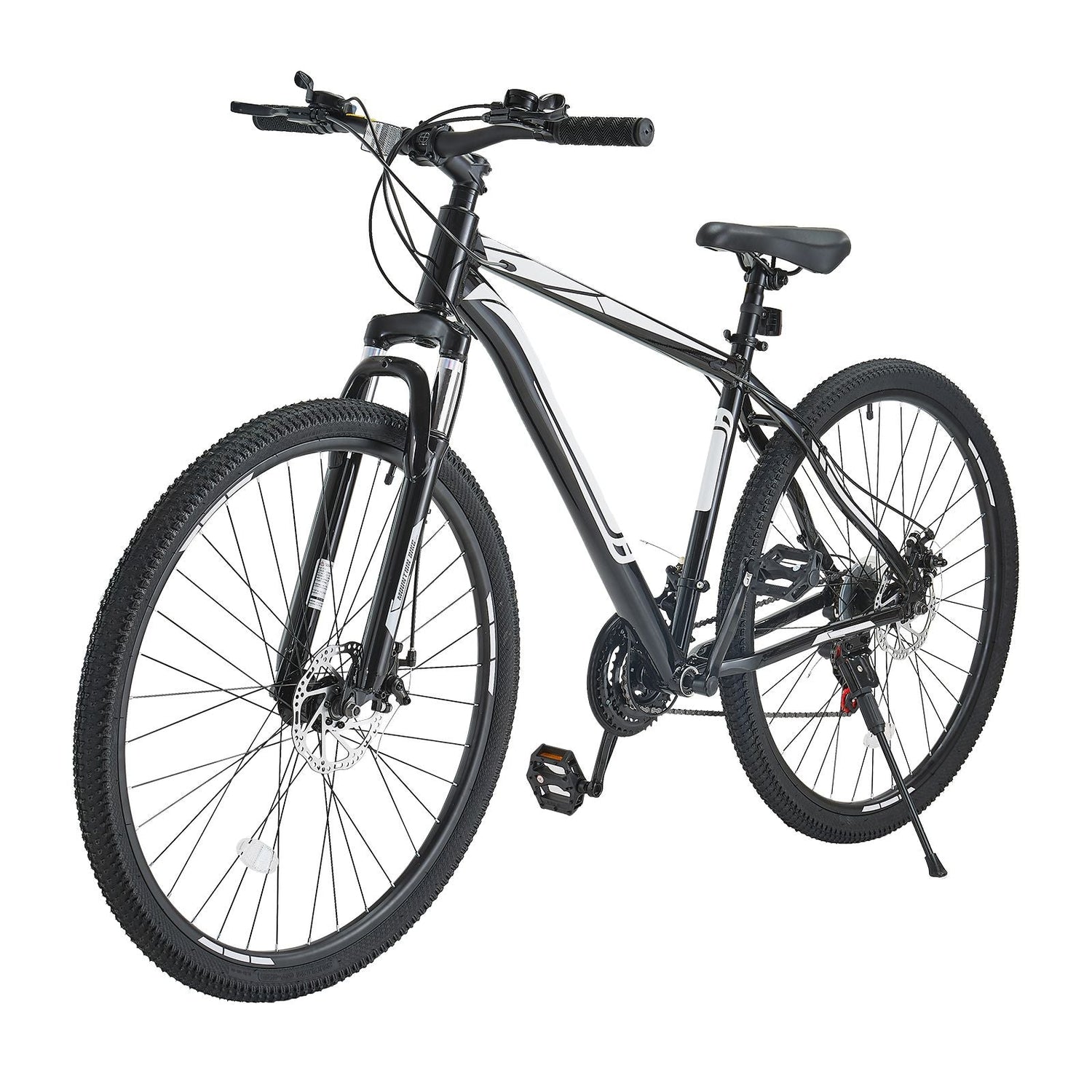 Mountain Bike, 29 inch MTB Bicycle with Front Suspension, 21 Speeds SHIMANO Twist Shifting, Comfort Saddle, Dual Disc Brakes, Aluminum Alloy Frame, Adult Sport Cycling Bicycle Trail Snow Berry Charmz