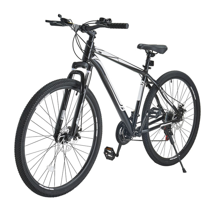 Mountain Bike, 29 inch MTB Bicycle with Front Suspension, 21 Speeds SHIMANO Twist Shifting, Comfort Saddle, Dual Disc Brakes, Aluminum Alloy Frame, Adult Sport Cycling Bicycle Trail Snow Berry Charmz