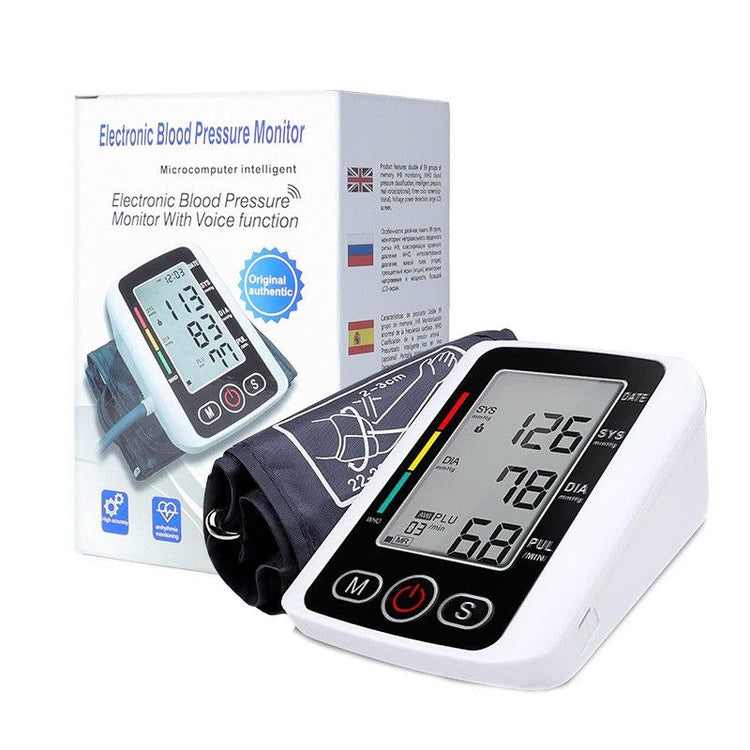Arm High Blood Pressure Monitor Digital BP Cuff LCD Pulse Meter Voice Machine US Berry Charmz
