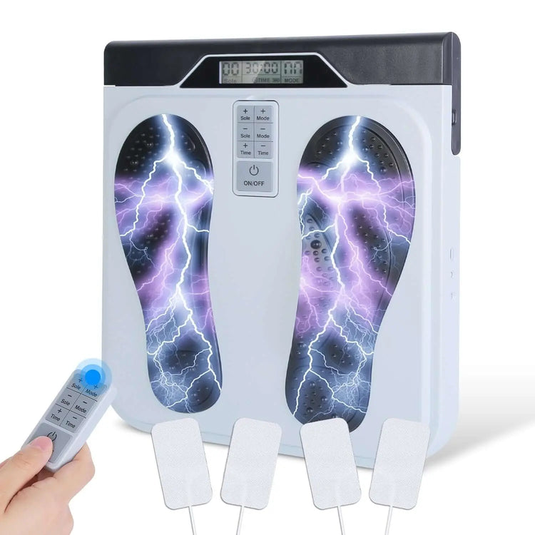 1Pc Rechargeable EMS Foot Massager for Neuropathy TENS Stimulator With 10Modes 50Intensities Remote Control For Muscle Relaxation Cramps Circulation Gift For Dad Mom Berry Charmz