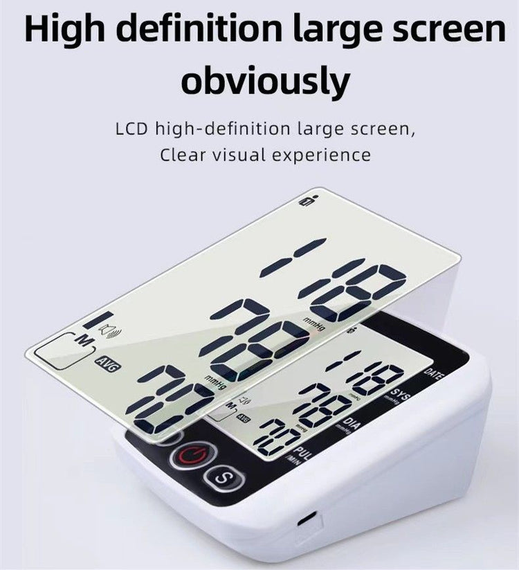 Arm High Blood Pressure Monitor Digital BP Cuff LCD Pulse Meter Voice Machine US Berry Charmz