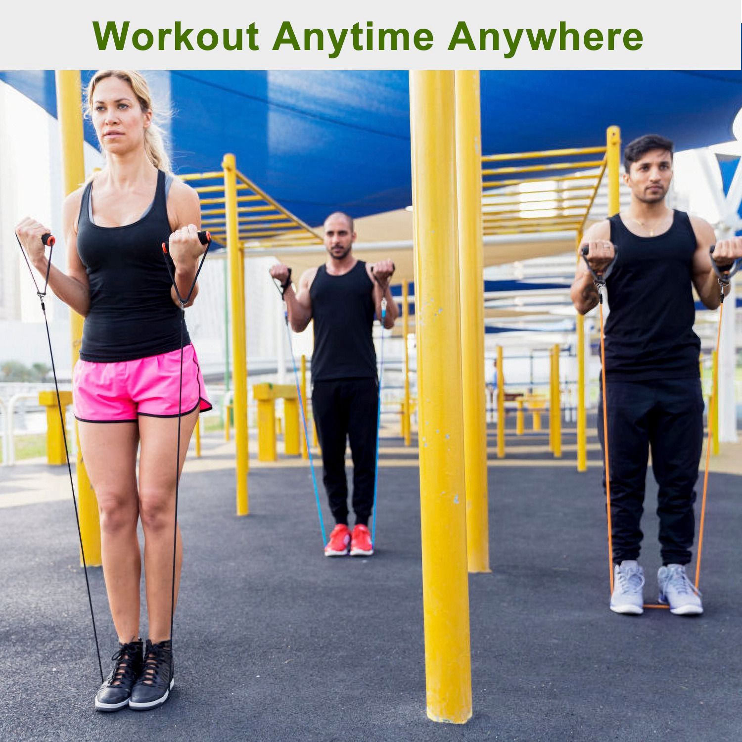 11Pcs Resistance Bands Set Fitness Workout Tubes Exercise Tube Bands Up to 100lbs Berry Charmz