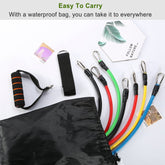 11Pcs Resistance Bands Set Fitness Workout Tubes Exercise Tube Bands Up to 100lbs Berry Charmz