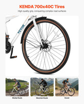 Hybrid Bike, Lightweight Aluminum Frame Bike, 700c Wheel Men Women Hybrid Bicycle, Step-Over Adult Urban City Commuter Bikes, with 24-Speed Shimano Drivetrain, Alloy Adjustable Stem, Dual Brakes Berry Charmz