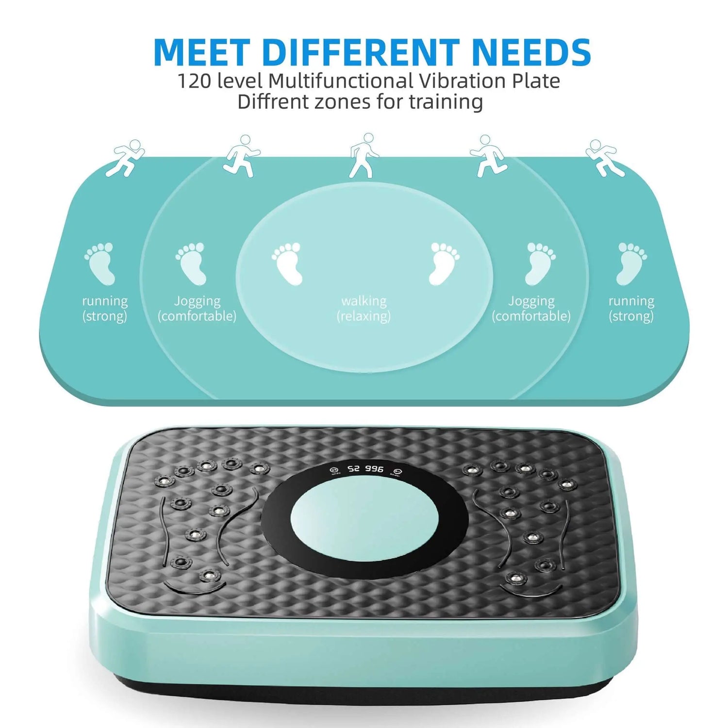 Vibration Plate Fitness Platform, Whole Body Exercise Machine for Lymphatic Drainage, Shaking Workout Board with 120 Speed Levels, Fat Burner and Weight Loss Equipment for Men and Women. Berry Charmz