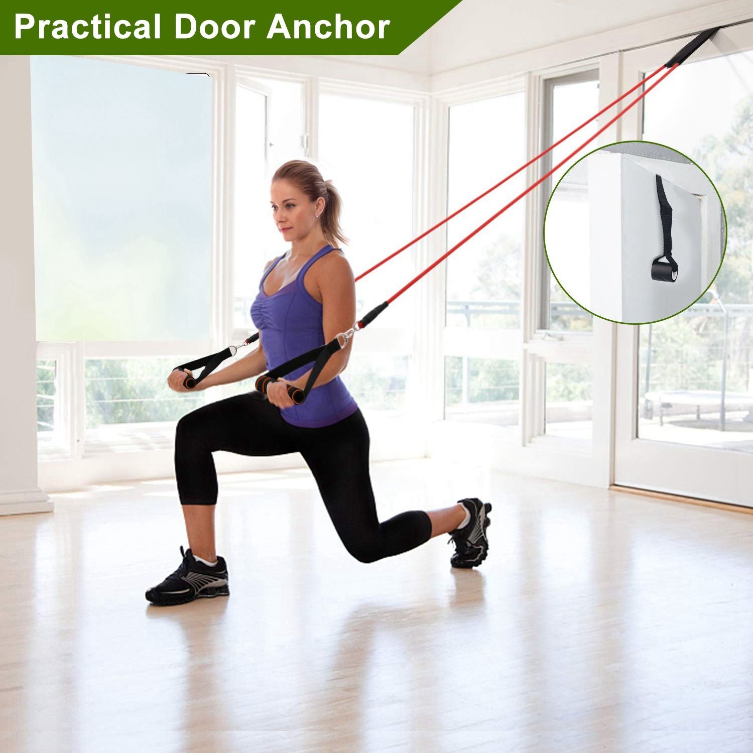 11Pcs Resistance Bands Set Fitness Workout Tubes Exercise Tube Bands Up to 100lbs Berry Charmz