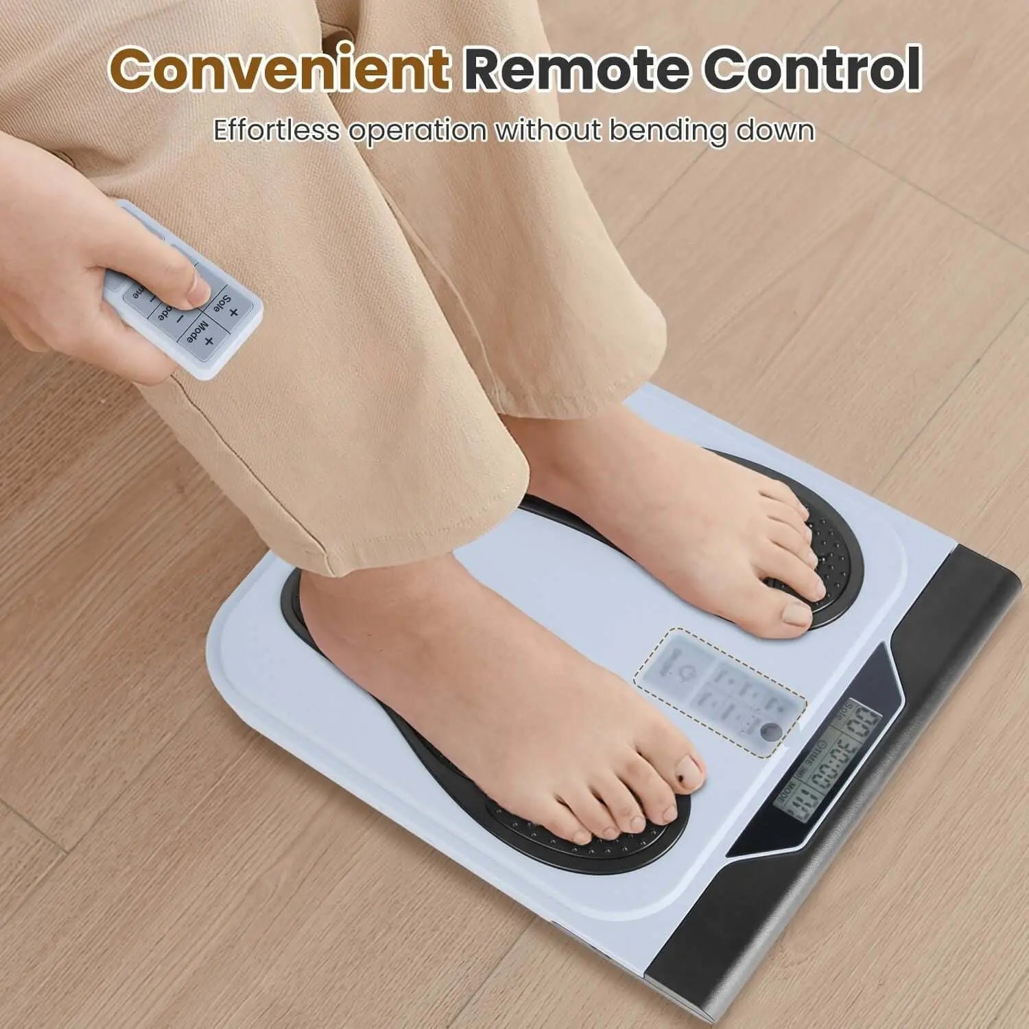 1Pc Rechargeable EMS Foot Massager for Neuropathy TENS Stimulator With 10Modes 50Intensities Remote Control For Muscle Relaxation Cramps Circulation Gift For Dad Mom Berry Charmz