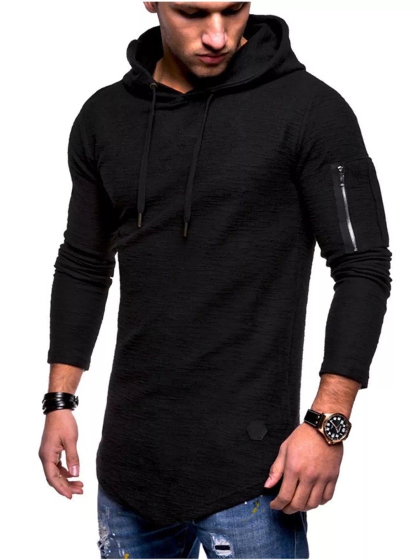 Men's Plus Size Casual Slim Fit Long Sleeve Hoodie