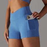 Yoga Shorts With Phone Pocket Design Fitness Sports Pants For Women Clothing Vain Products