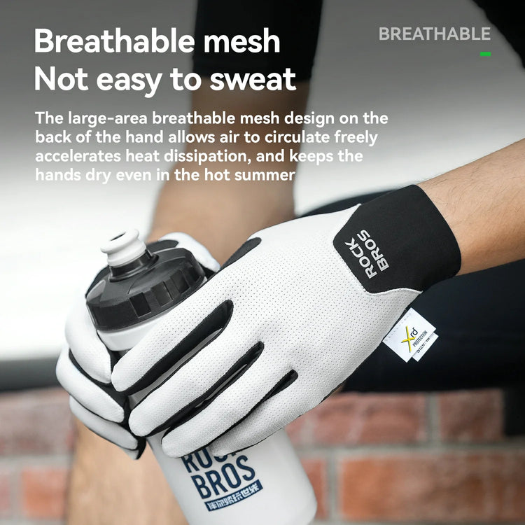 Full Finger Bike Gloves Breathable Touch screen with PORON® XRD Cushioning ROCKBROS-US