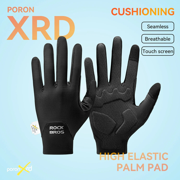 Full Finger Bike Gloves Breathable Touch screen with PORON® XRD Cushioning ROCKBROS-US