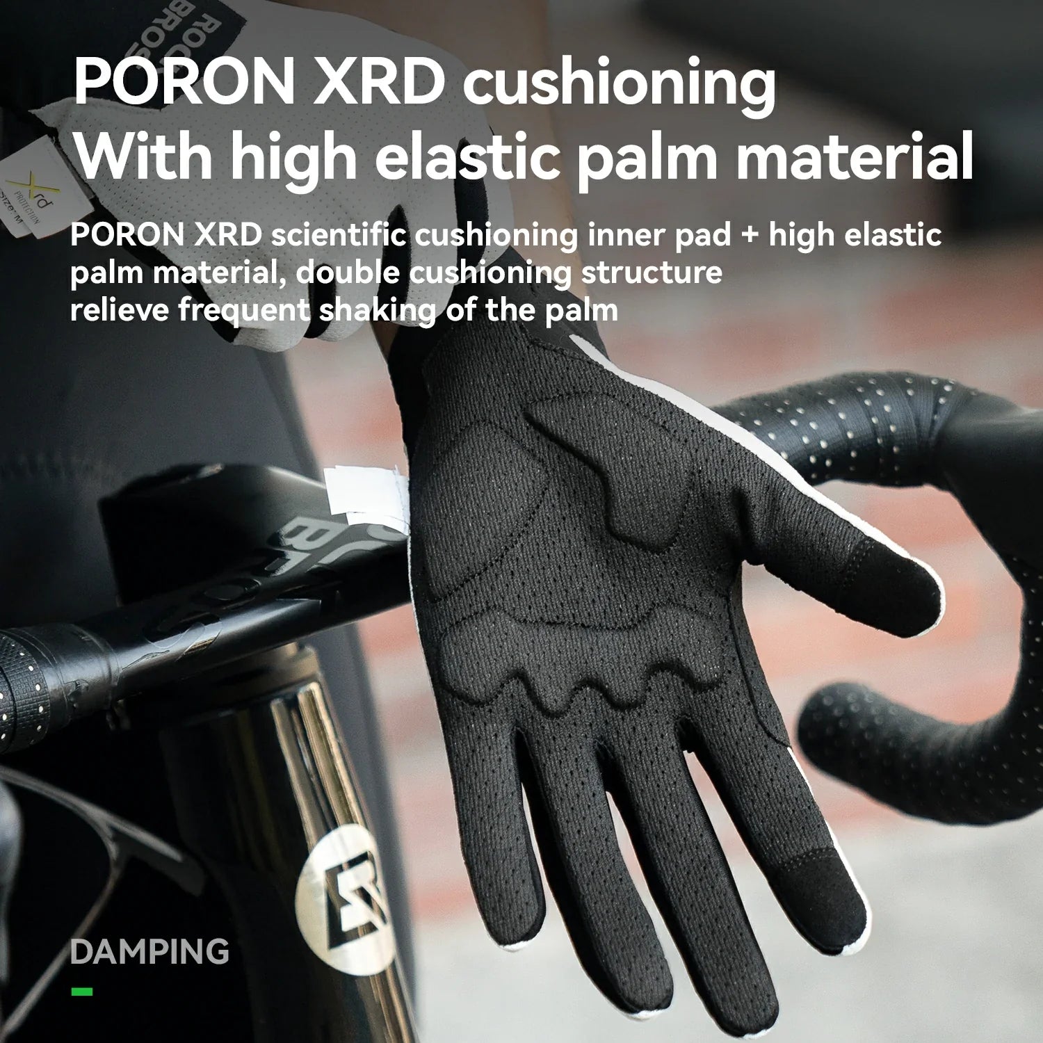 Full Finger Bike Gloves Breathable Touch screen with PORON® XRD Cushioning ROCKBROS-US