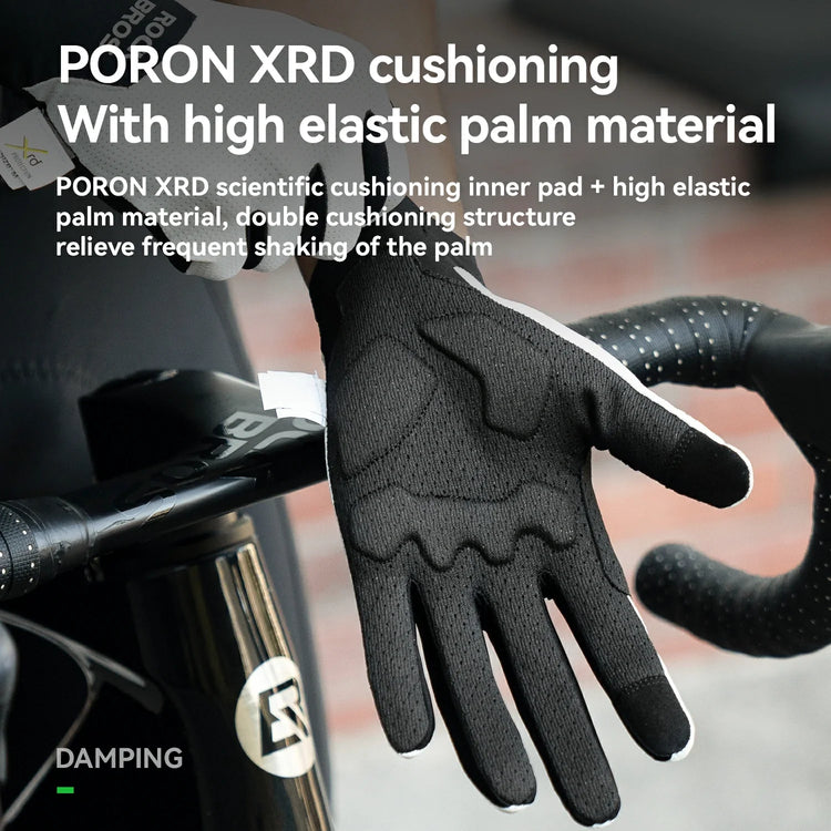 Full Finger Bike Gloves Breathable Touch screen with PORON® XRD Cushioning ROCKBROS-US
