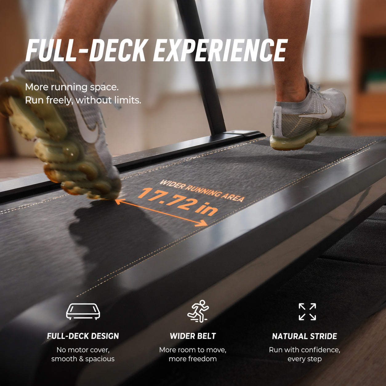 DeerRun X20 Incline Home Treadmill with 15% Auto Incline & Full Running Deck | 400 lbs, 11.3 mph DeerRun®