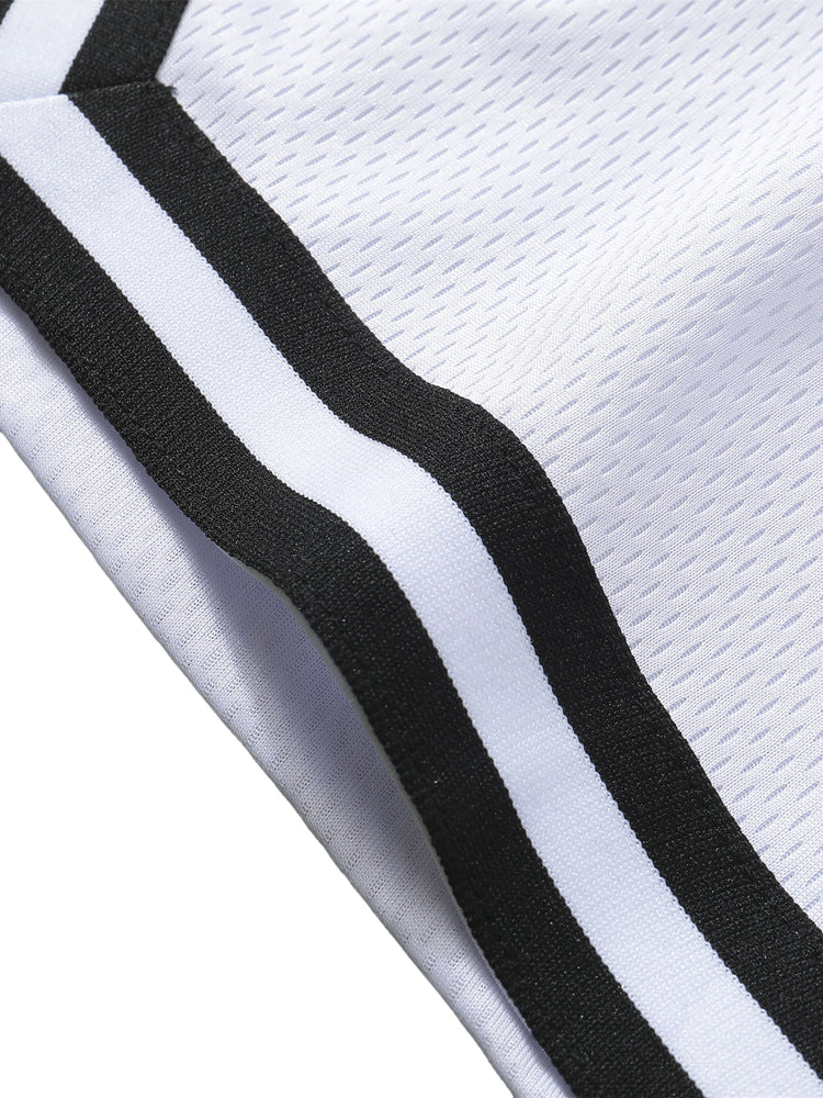 Loki & Ivy Classic Stripe Trim Basketball Shorts THRIXINE