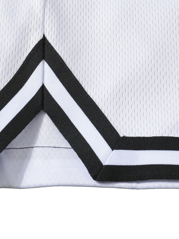 Loki & Ivy Classic Stripe Trim Basketball Shorts THRIXINE