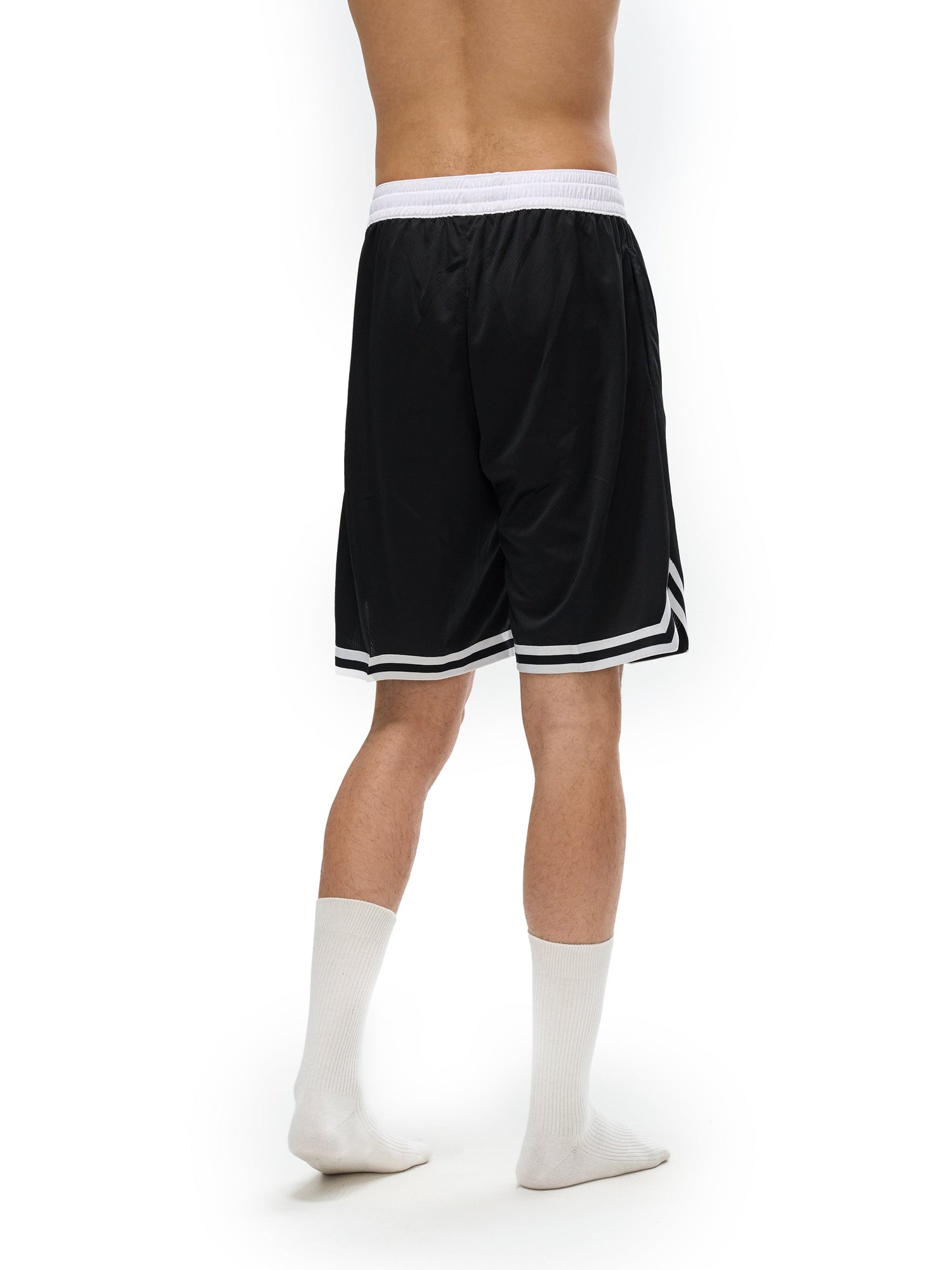 Loki & Ivy Classic Stripe Trim Basketball Shorts THRIXINE