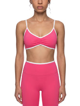 Loki & Ivy Color Block Ruched V-Neck Sports Bra THRIXINE