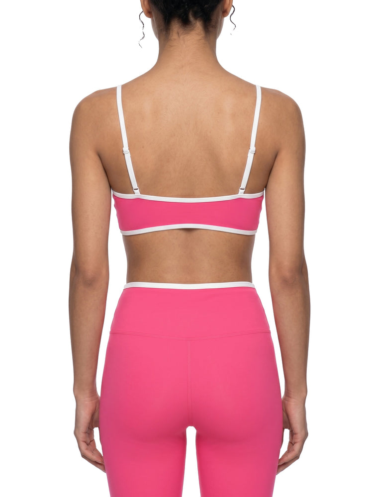 Loki & Ivy Color Block Ruched V-Neck Sports Bra THRIXINE