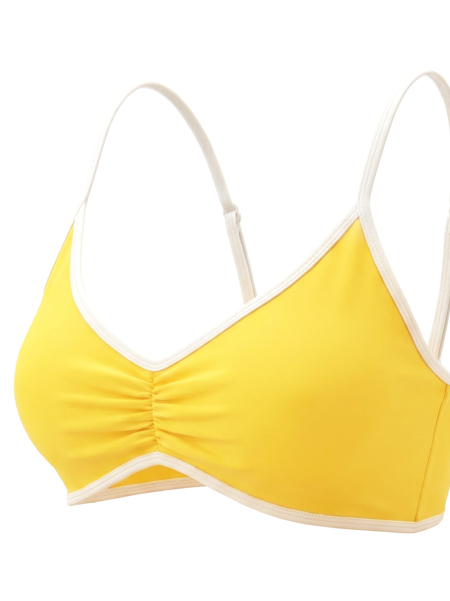 Loki & Ivy Color Block Ruched V-Neck Sports Bra THRIXINE
