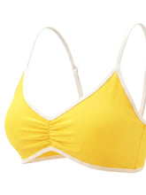 Loki & Ivy Color Block Ruched V-Neck Sports Bra THRIXINE