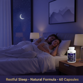 Veluna Advanced Sleep Formula | Melatonin GABA Valerian Chamomile L-Tryptophan | Restful Sleep Support | 60 Capsules Roksy