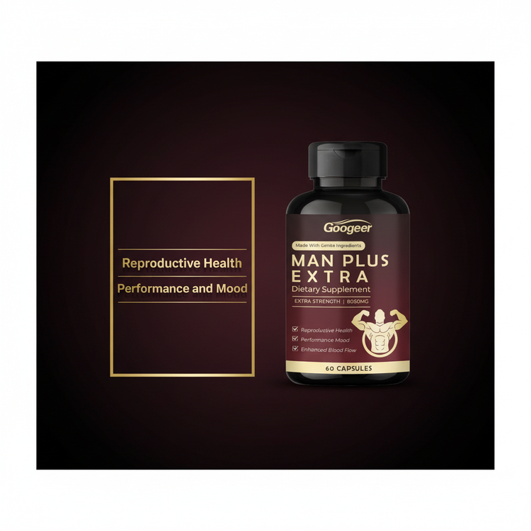 Man Plus Extra Strength 8050mg 2 Pack | 120 Capsules | Reproductive Health Performance and Blood Flow | Exp 2028 Roksy