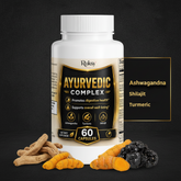 Ayurvedic Complex | Ashwagandha Turmeric Shilajit Brahmi Triphala | Digestive Health and Well-Being | 60 Capsules Roksy