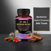 27-IN-1 Berberine Supplement | Liver and Gut Health | Blood Sugar Support | Ceylon Cinnamon Milk Thistle | 120 Capsules Roksy