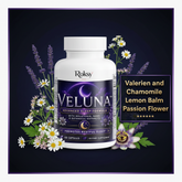 Veluna Advanced Sleep Formula | Melatonin GABA Valerian Chamomile L-Tryptophan | Restful Sleep Support | 60 Capsules Roksy