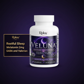 Veluna Advanced Sleep Formula | Melatonin GABA Valerian Chamomile L-Tryptophan | Restful Sleep Support | 60 Capsules Roksy