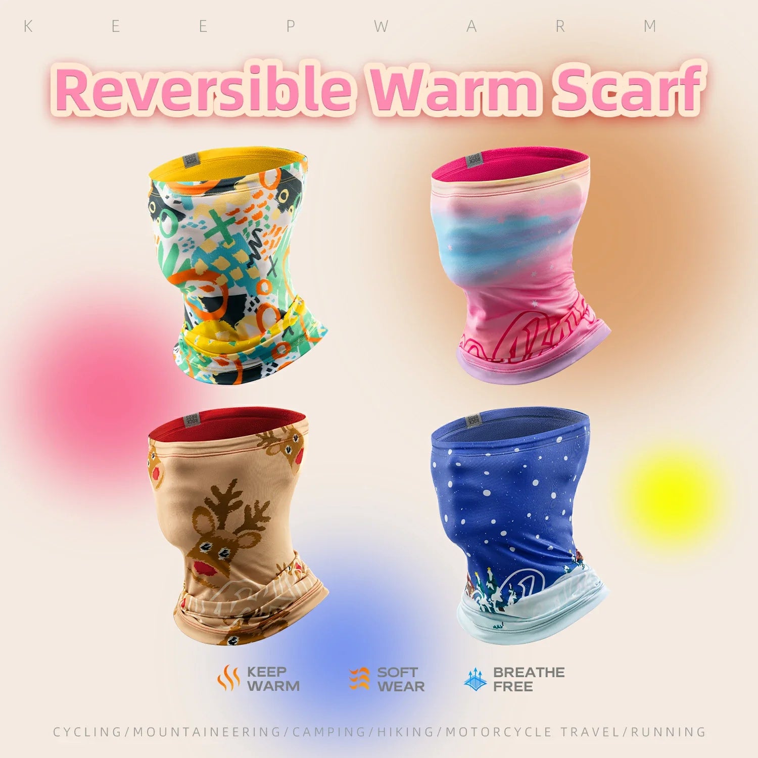 Kids Cycling Neck Gaiter Warm Double-Sided ROCKBROS-US
